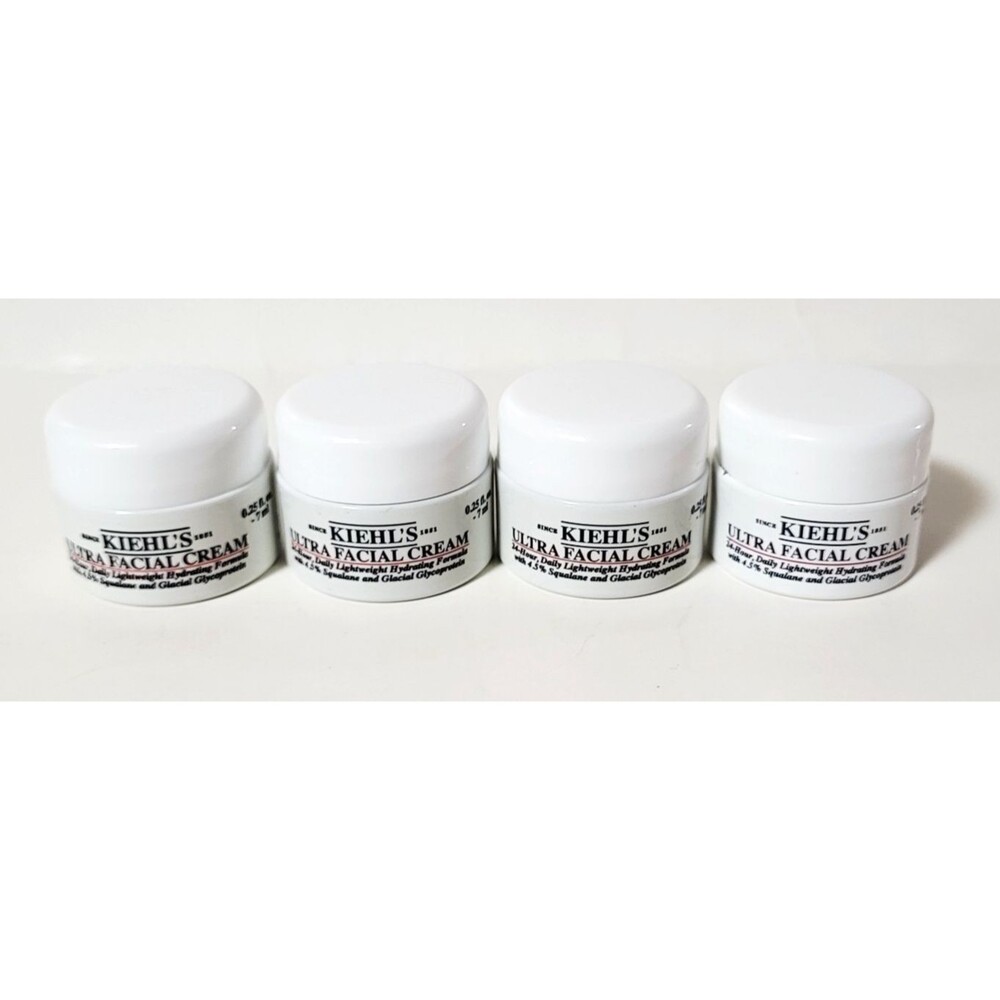 4 x Kiehl's ULTRA FACIAL CREAM 24 Hr Lightweight Hydration Squalane 0.25 oz NEW